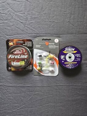 New Berkley FireLine Braided & Stren Monofilament Fishing Lines  8lb Test & Lure